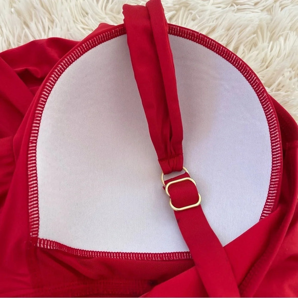 Jantzen Surplice Maillot One-Piece Swimsuit adjustable straps Red size 22W - Picture 3 of 10